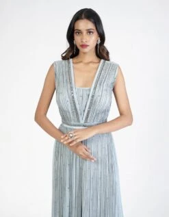 Dusky Blue Pleated Jumpsuit -Incasee Ceantral rjs712duskyblue4