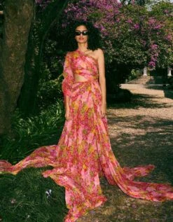 Multicolor Sandra One Shoulder Dress