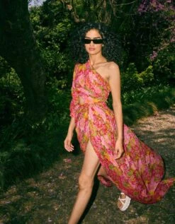 Multicolor Sandra One Shoulder Dress -Incasee Ceantral rkrs230193