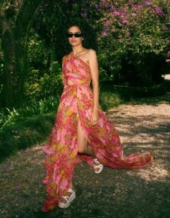 Multicolor Sandra One Shoulder Dress -Incasee Ceantral rkrs230194