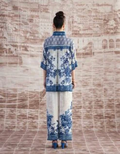 Blue And White Portugal Maizah Crop Shirt -Incasee Ceantral rr26448b