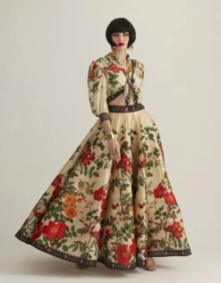 Ivory Emerald Redoute Leela Skirt Set