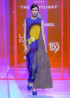 Blue Embellished Cape And Jumpsuit Set -Incasee Ceantral sbsh0262