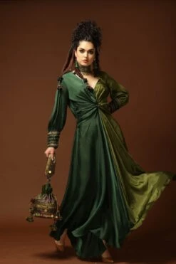 Senquini Olive/emerald Dress