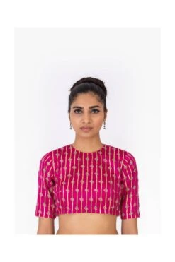 Artemis Rani Pink Satin Silk Blouse