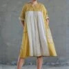 Yellow Shibui Yoke Dress -Incasee Ceantral sh2205d1