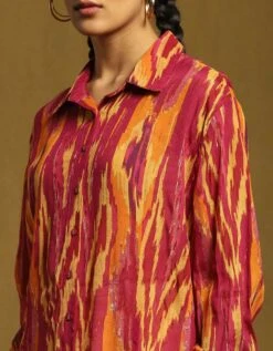 Purple Ikat Print Shirt With Inner -Incasee Ceantral shrvcc01n31265822purple5