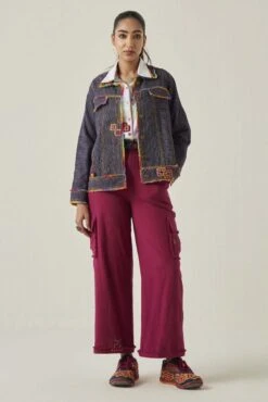 White Gulzaar Khadi Crop Shirt -Incasee Ceantral ss2308ab