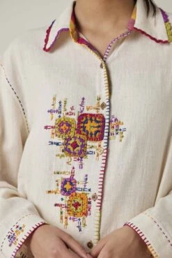 Off-White Gulzaar Khadi Long Shirt -Incasee Ceantral ss2309b3