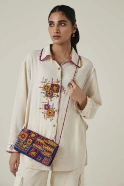 Off-White Gulzaar Khadi Long Shirt -Incasee Ceantral ss2309b4