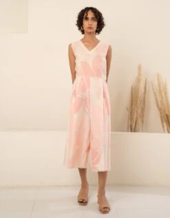 Pink Organza Printed Jacket And Printed Jumpsuit -Incasee Ceantral ss23jj64