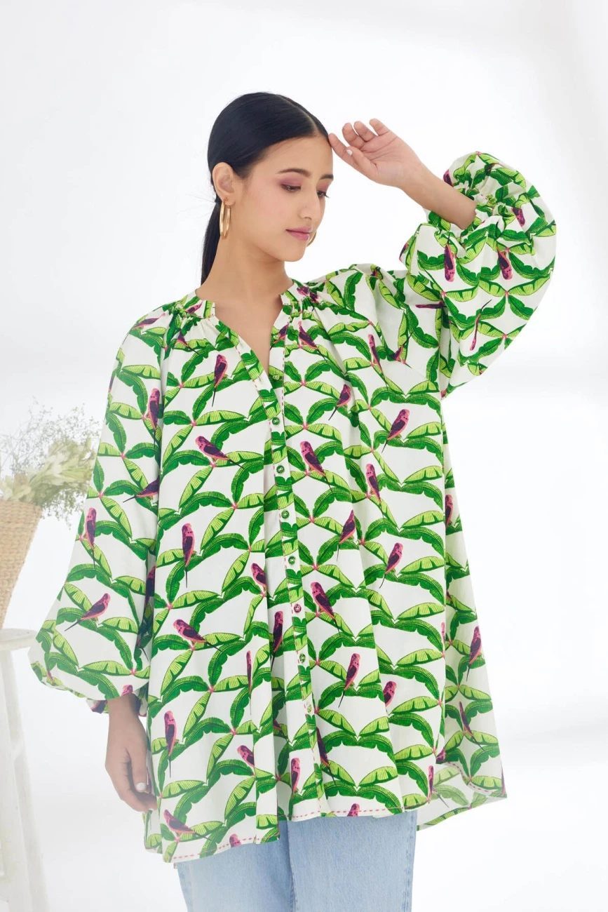 Off-White Parakeet Print Shirt Dress 4 Off-White Parakeet Print Shirt Dress - Image 2