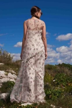 Printed Crepe Off Shoulder Jumpsuit With Cape -Incasee Ceantral ssaw2310b