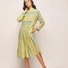 Green Dots Striped Dress -Incasee Ceantral svj60401
