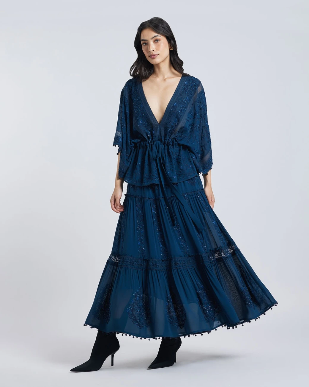 Beaded Aari Tiered Skirt 3 Beaded Aari Tiered Skirt