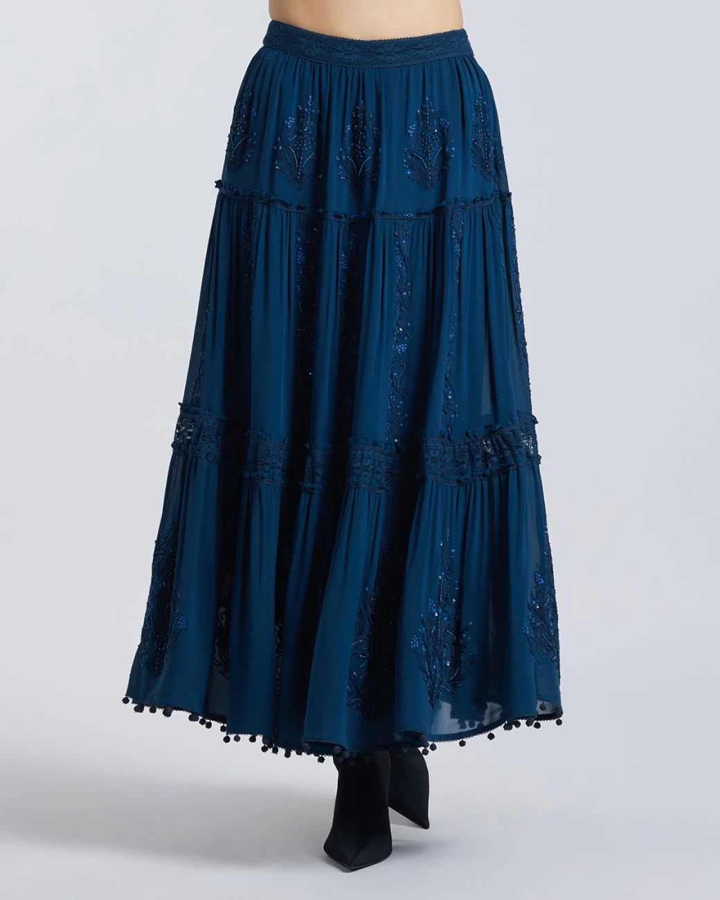 Beaded Aari Tiered Skirt 4 Beaded Aari Tiered Skirt - Image 2
