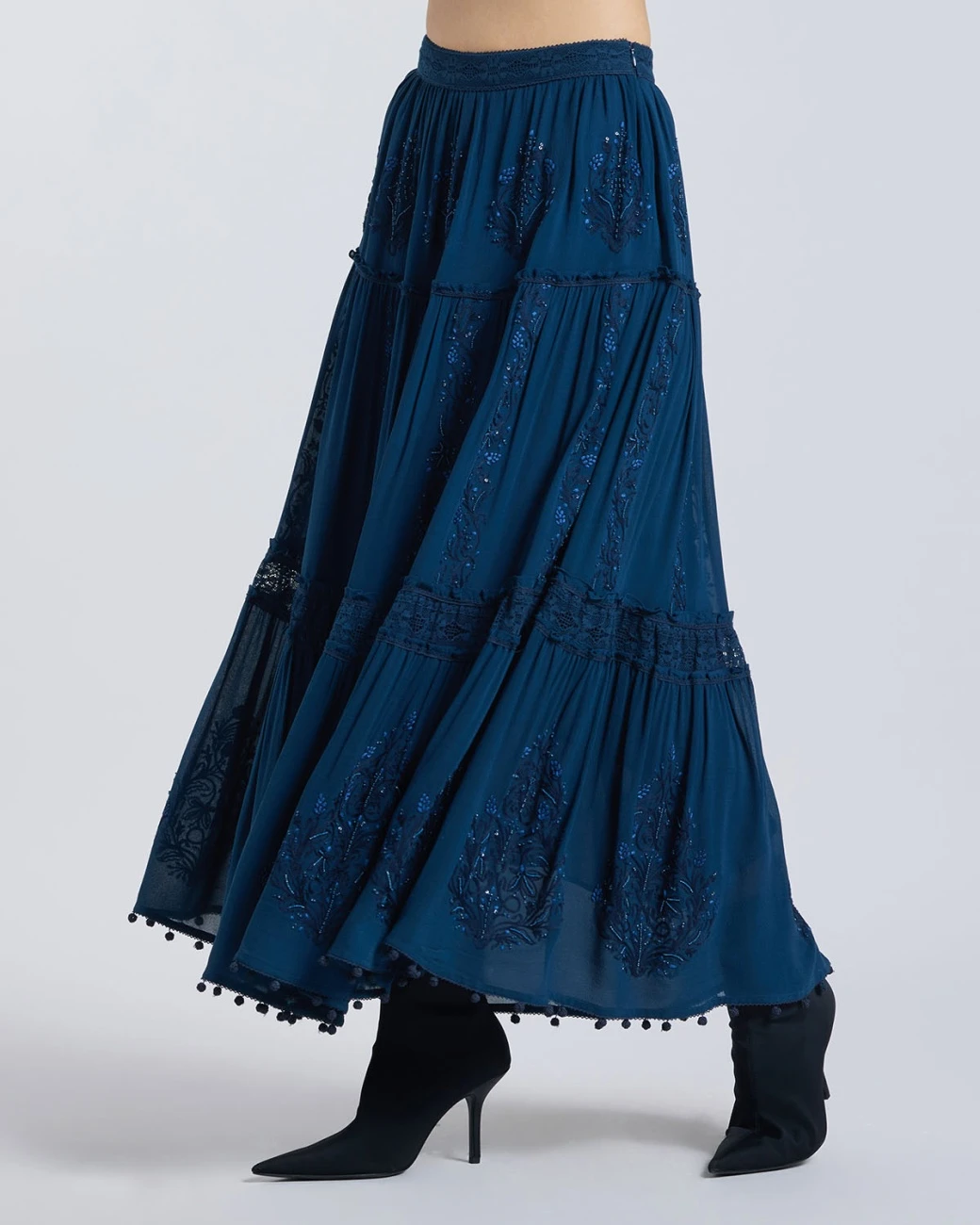 Beaded Aari Tiered Skirt 5 Beaded Aari Tiered Skirt - Image 3