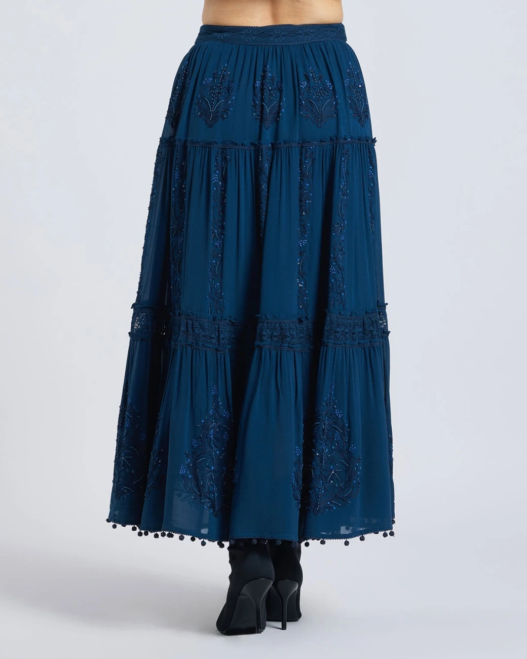 Beaded Aari Tiered Skirt 6 Beaded Aari Tiered Skirt - Image 4