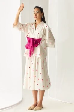 White Polka Skirt Set