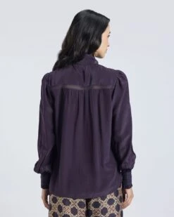 Brown Scarf Neck Silk Blouse -Incasee Ceantral ts15aw23bnb