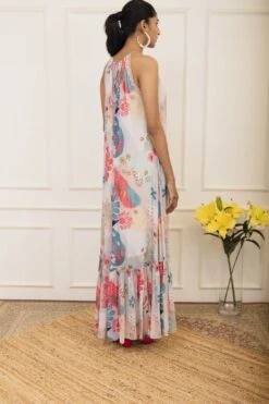 Multi Color Multicolour Amoeba Printed Maxi Dress -Incasee Ceantral vbpretss22amoebanjd1b