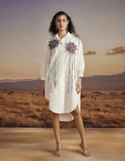 Patch Embroidered Boyfriend Shirt