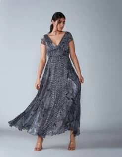 Black And White Chiffon Dress