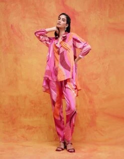 Pink Orange Willa Delicately Embellished Shirt