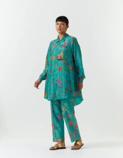 Vineyard 50G Silk Udaan Shirt In Aqua -Incasee Ceantral ws470cs50g5852