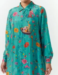 Vineyard 50G Silk Udaan Shirt In Aqua -Incasee Ceantral ws470cs50g5854