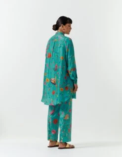 Vineyard 50G Silk Udaan Shirt In Aqua -Incasee Ceantral ws470cs50g585b