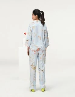 Rainforest Cuban Ribbed Shirt Ice Blue Cotton Silk Twill -Incasee Ceantral ws477ct556b