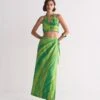 Green Diagonal Dyed Wrap Skirt -Incasee Ceantral wsk10028limegreen1
