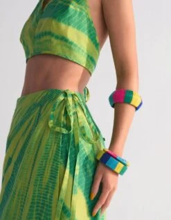 Green Diagonal Dyed Wrap Skirt -Incasee Ceantral wsk10028limegreen3