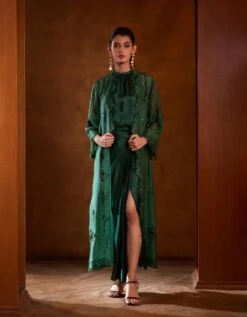 Zainab Top & Skirt In Green